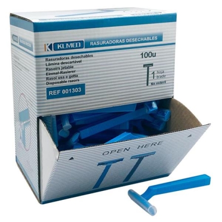 RASURADORAS DESECHABLES 100 UND AZULES